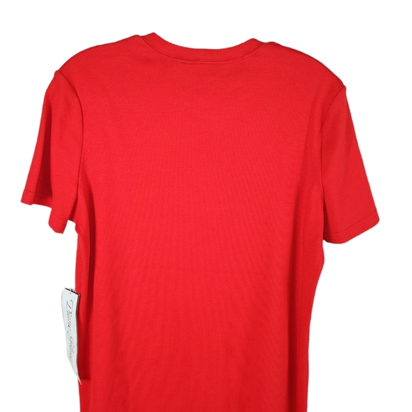 NWT, Diane Gilman, Women's Red pullover Tee. Round neck, short sleeves, Sz L - Picture 2 of 5